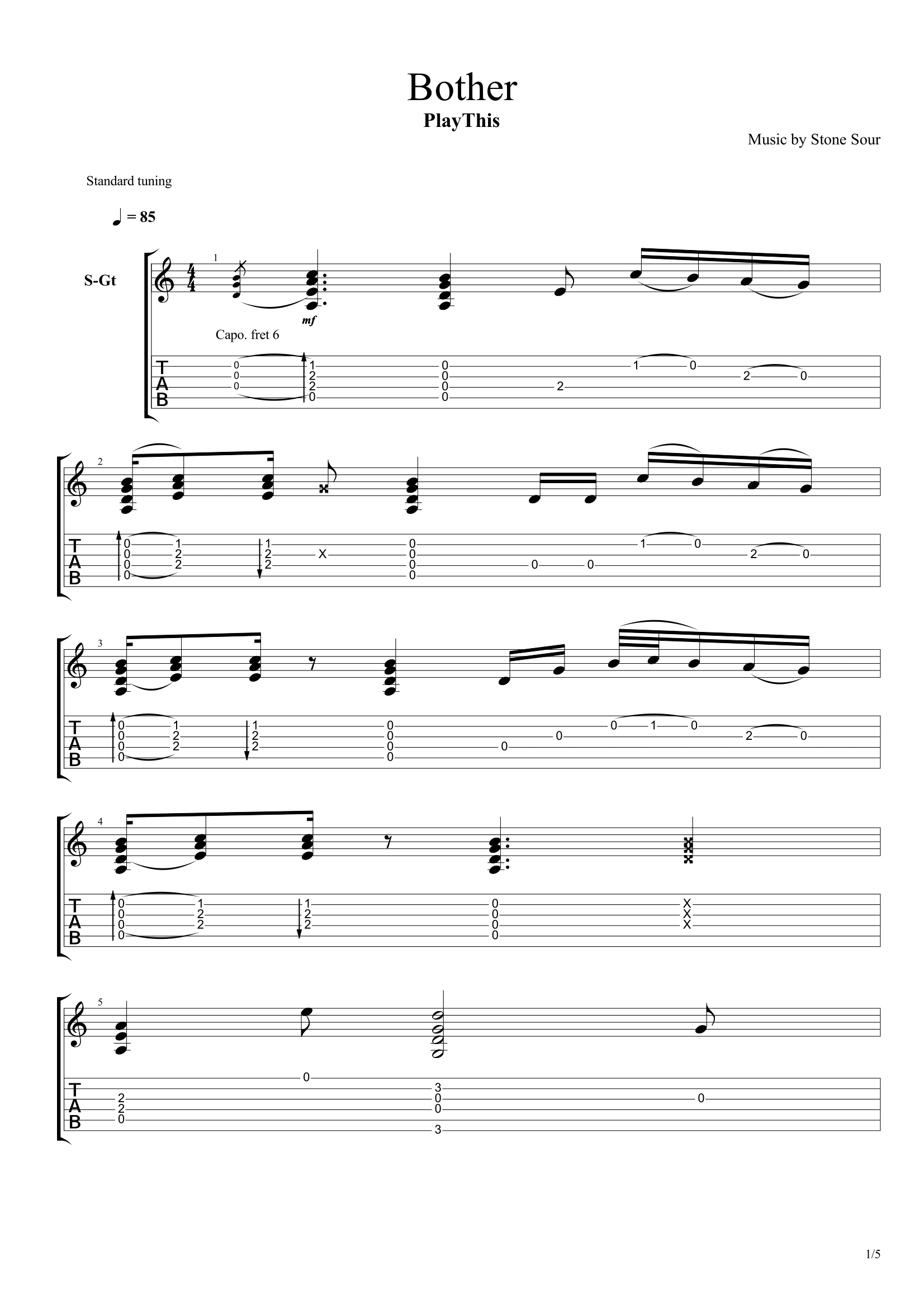 Топ 100 песен для акустической гитары 2/10 - 6. Stone Sour - Bother