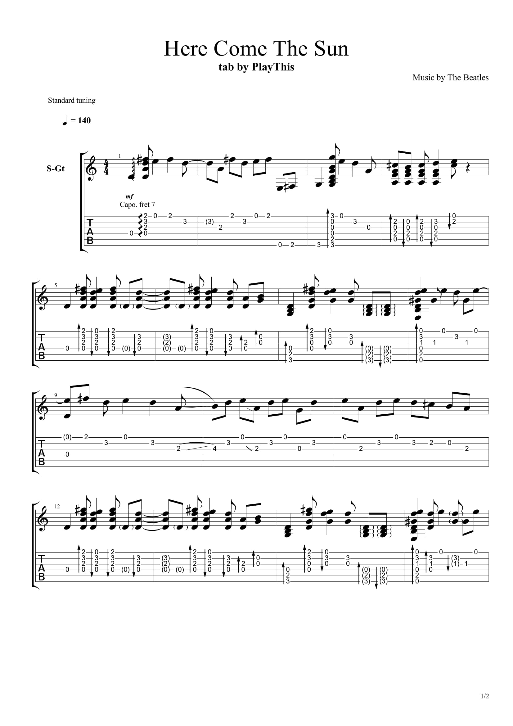 Топ 100 песен для акустической гитары 1/10 - 5. The Beatles - Here Comes The Sun