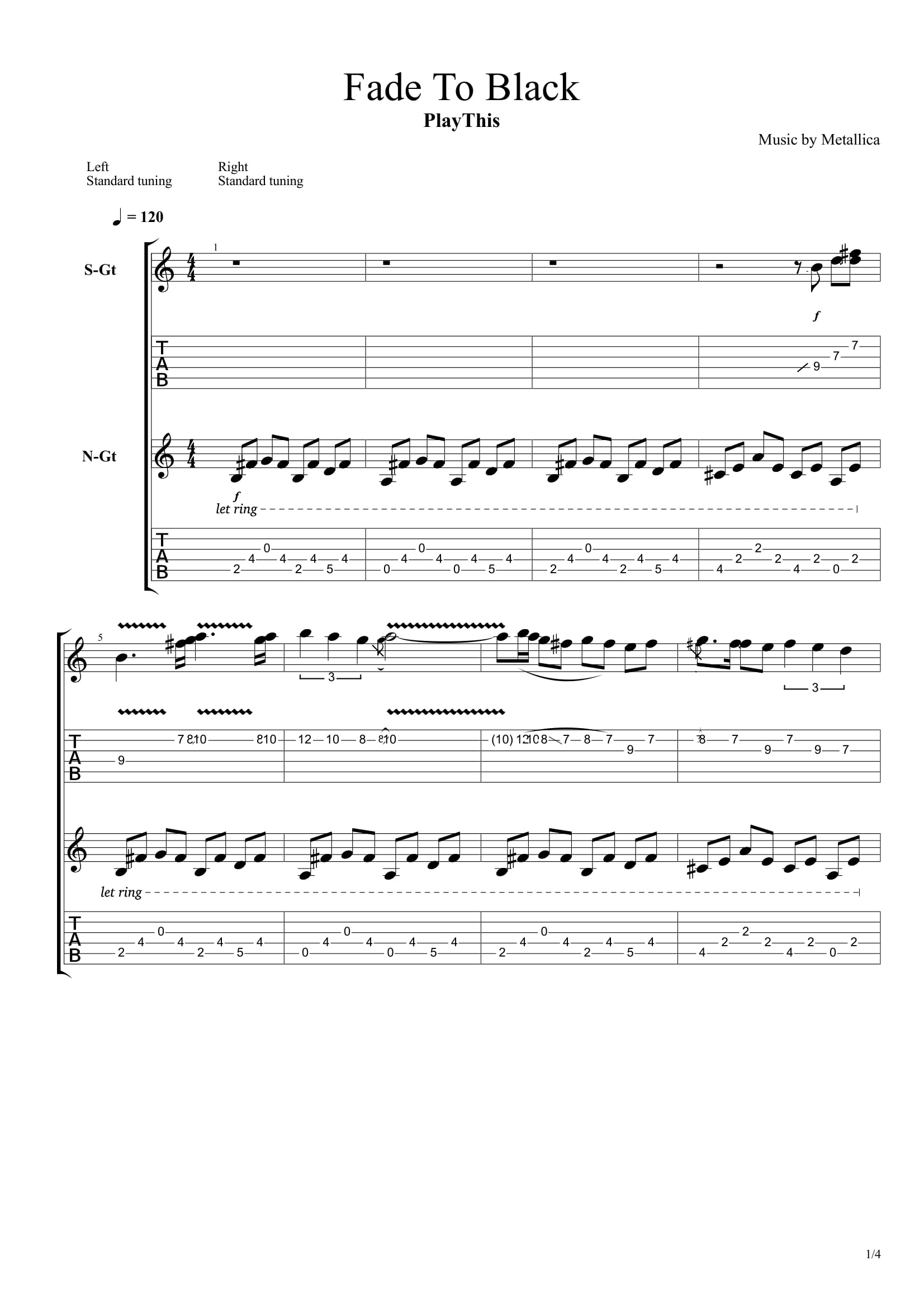 Топ 100 песен для акустической гитары 3/10 - 9. Metalica - Fade To Black