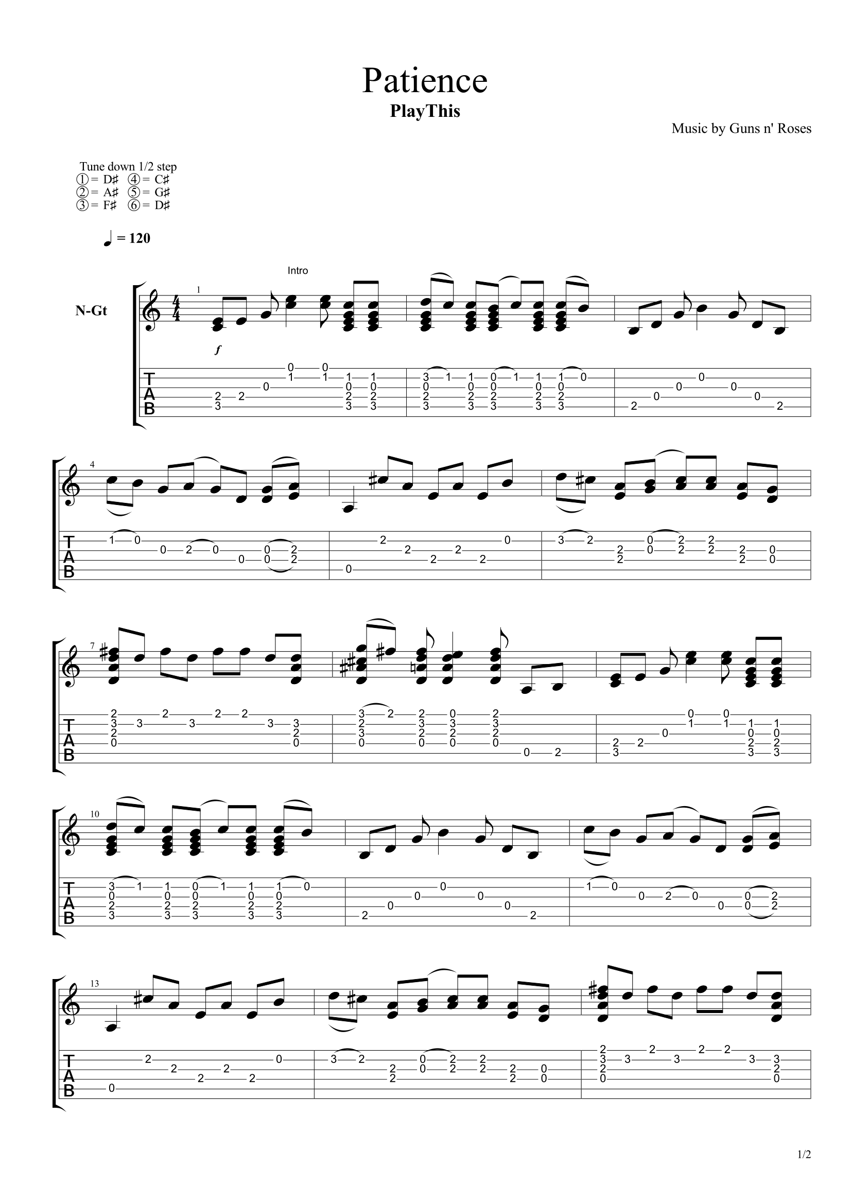 Топ 100 песен для акустической гитары 2/10 - 8. Guns N' Roses - Patience