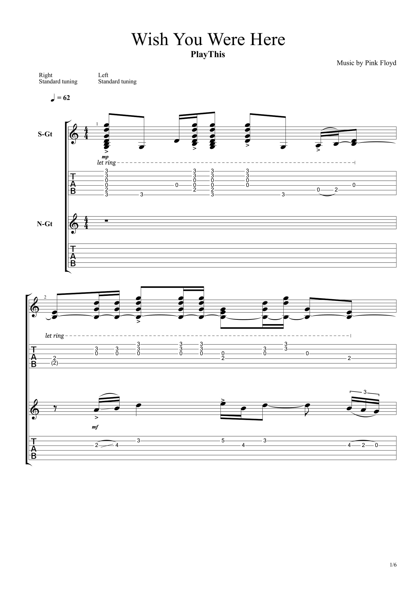 Топ 100 песен для акустической гитары 3/10 - 7. Pink Floyd - Wish you were here
