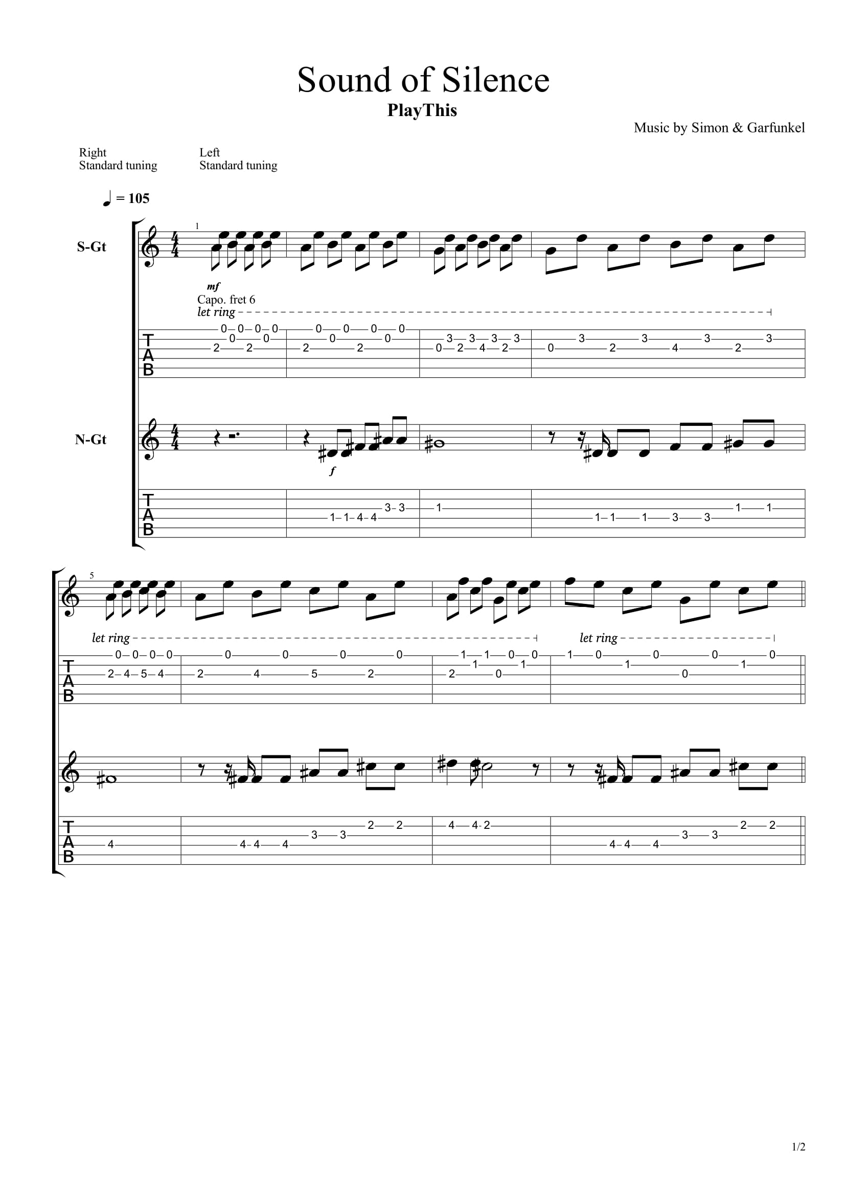 Топ 100 песен для акустической гитары 3/10 - 8. Simon and Garfunkel - Sound of Silence