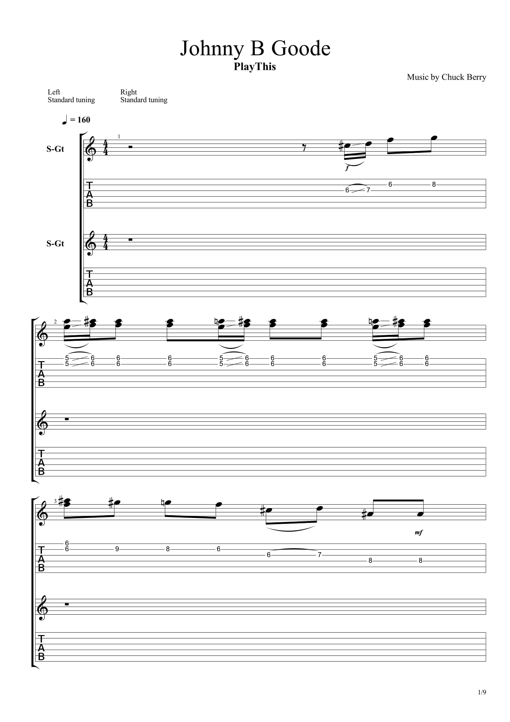 Judas Priest "Johnny B. Goode" Guitar and Bass sheet music | Jellynote